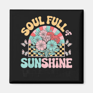 Soul Full of Sunshine Retro Floral Summer Magnet