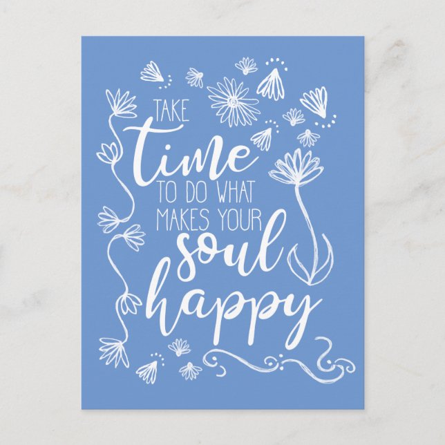 'Soul Happy' customise background colour Postcard (Front)