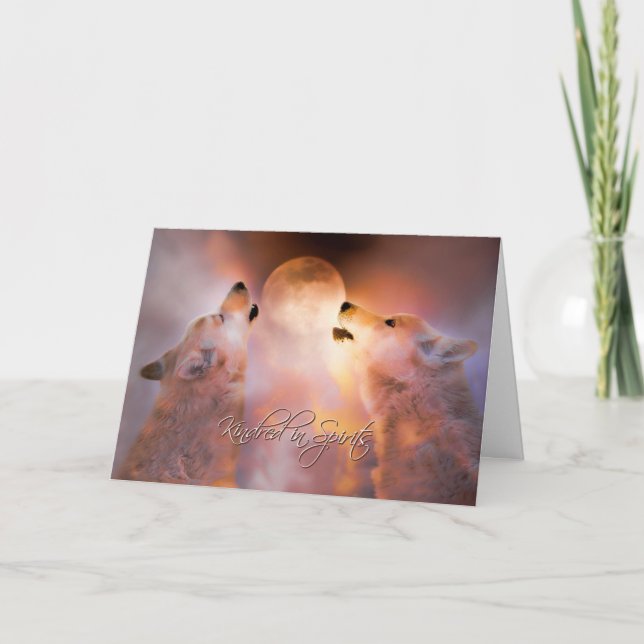 Soul Mate with Wolves Happy Valentine's Day Card (Front)