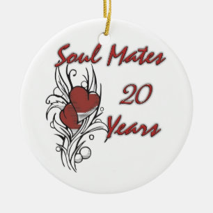 Soul Mates 20 Years Ceramic Tree Decoration