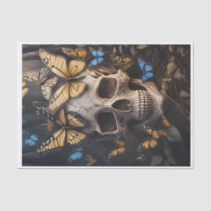 Soul Migration, Butterflies Gothic Skull Decoupage Tissue Paper