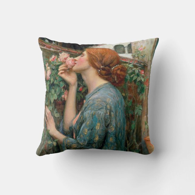 Soul of the Rose John William Waterhouse  Cushion (Back)