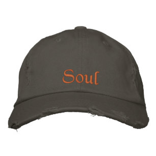 Soul Quote Nickel Grey Orange Vintage Cute Embroidered Hat