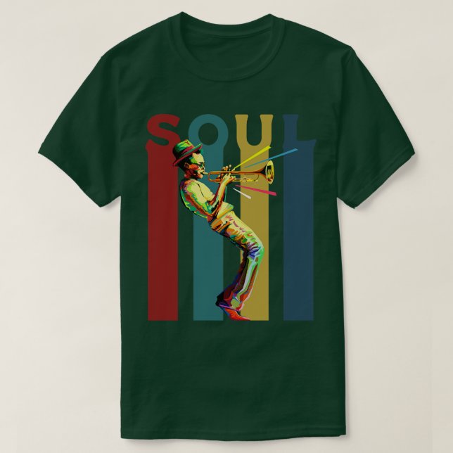 Soul Retro design with a jazz trumpet player 1 T-Shirt (Design Front)
