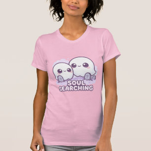 Soul Searching – Kawaii Ghosts in Misty Graveyard T-Shirt