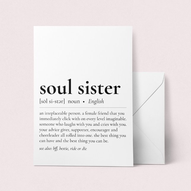 Soul Sister Definition Dictionary Art Greeting Card (Creator Uploaded)
