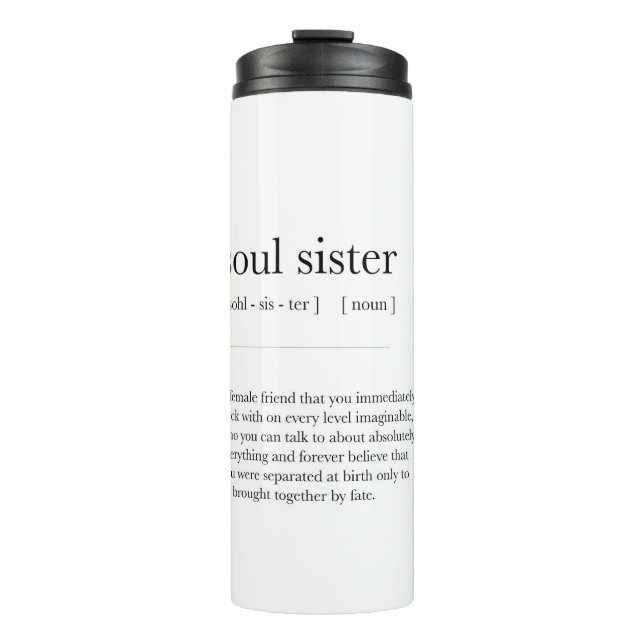 soul sister Definition Meaning Dictionary Art Deco Thermal Tumbler (Front)