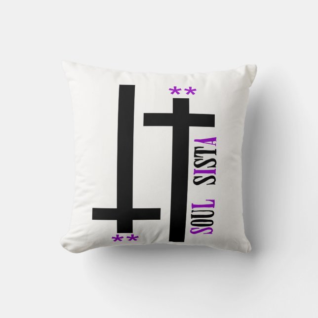 Soul Sister Double Cross Throw Pillow (Front)