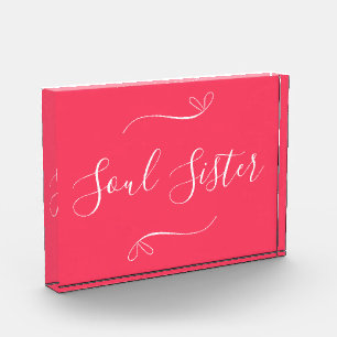 Soul Sister Hot Pink Minimal Modern Photo Block