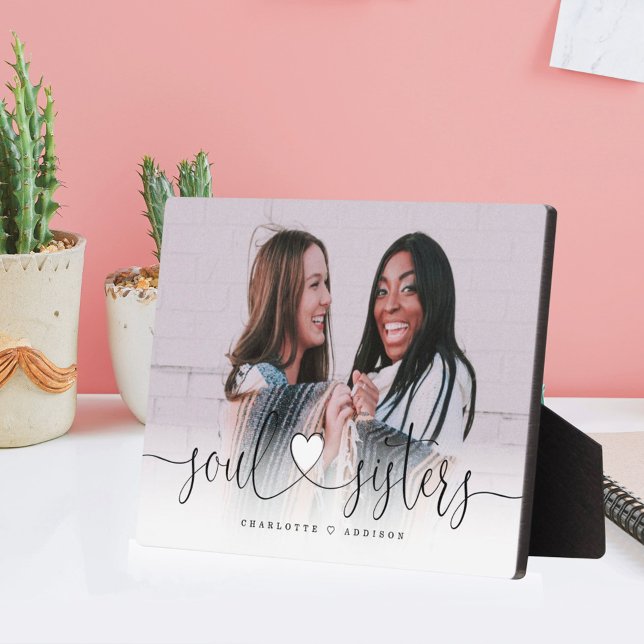 Soul Sisters Heart Script Best Friends Photo Gift Plaque (Creator Uploaded)