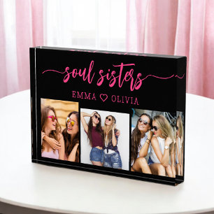 Soul Sisters Hot Pink 3 Photo Collage Keepsake
