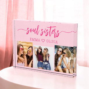 Soul Sisters Hot Pink 3 Photo Collage Keepsake