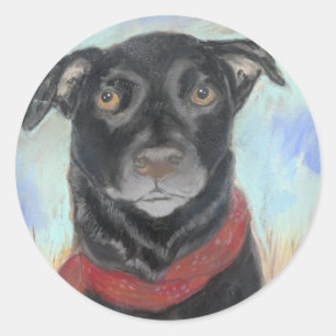 Soulful Black Lab Pastel Classic Round Sticker