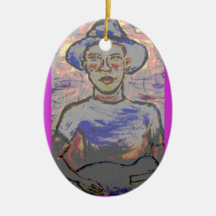 Soulful Bluesman Ceramic Tree Decoration