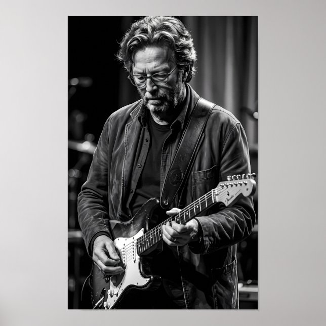 Soulful Midnight Guitar Reverie Poster (Front)