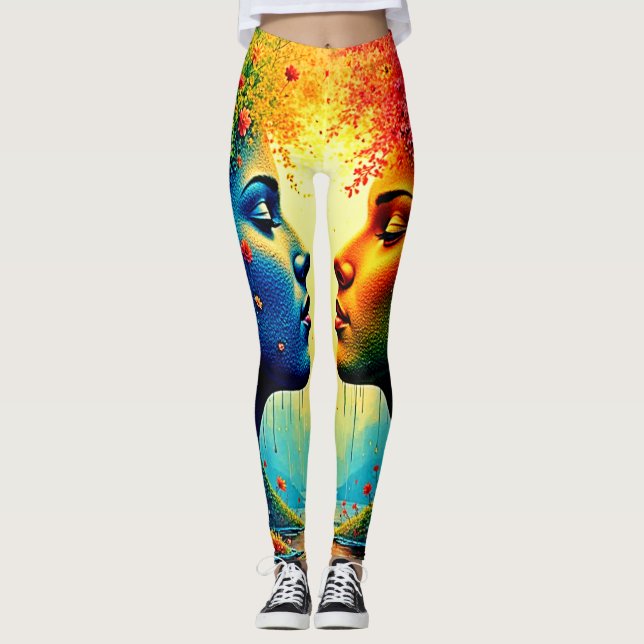 Soulful Rainbow Connection Design Leggings (Front)