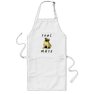 Soulmate cream coloured pug dog friend long apron