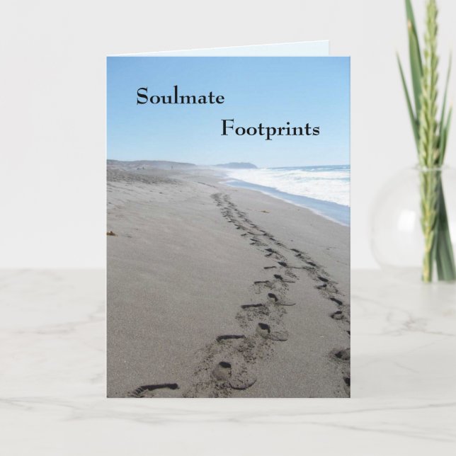 Soulmate Footprints Anniversary Card With Poem (Front)
