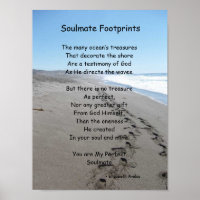 Soulmate Footprints Poster with Poem