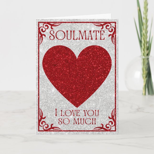Soulmate Glitter Valentine Card (Front)