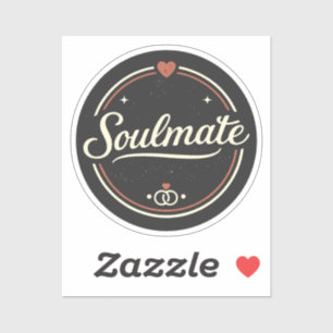 Soulmate Retro Love Minimal (Dark) Couple Matching