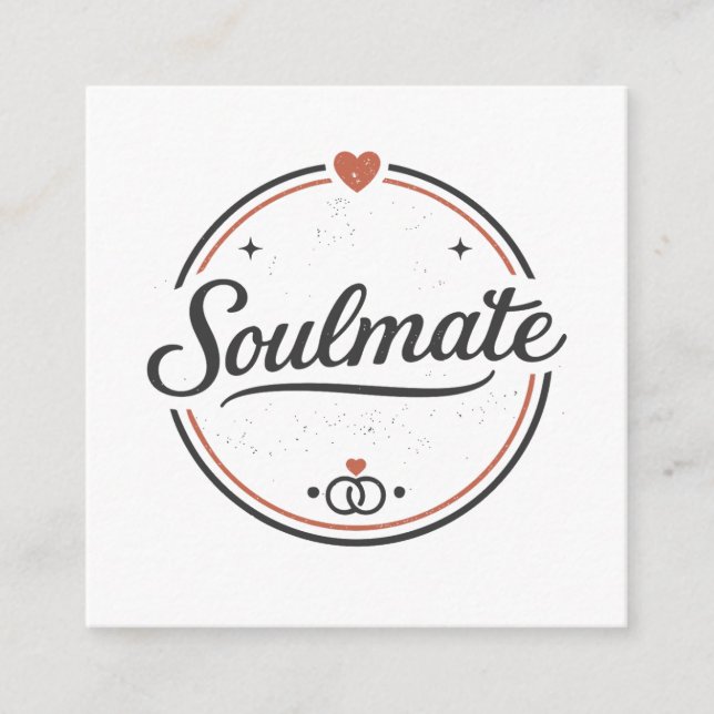 Soulmate Retro Love Minimal(Light) Couple Matching Enclosure Card (Front)