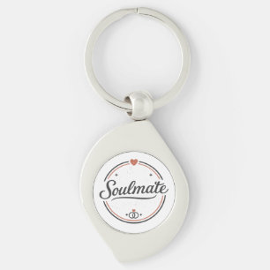 Soulmate Retro Love Minimal(Light) Couple Matching Key Ring