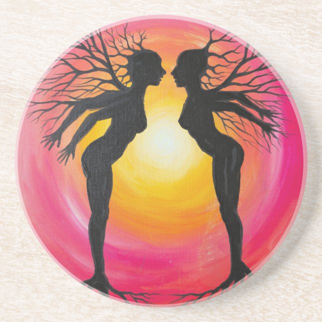 Soulmates face to face coaster (Front)