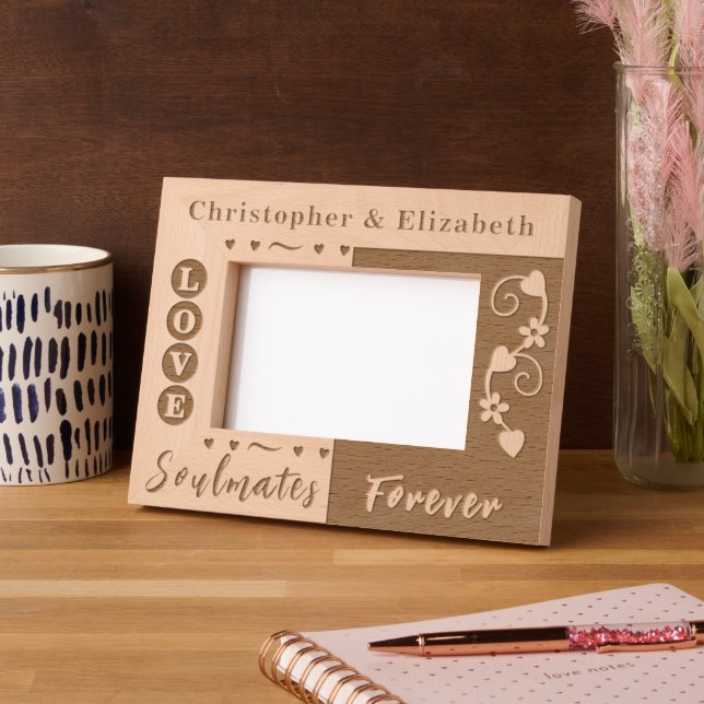 Soulmates forever custom names etched frames (Left)