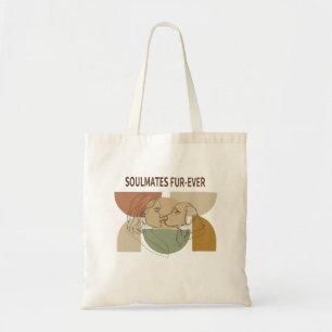 Soulmates Fur-Ever Dog Mum Line Art Tote Bag
