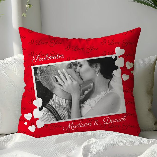 Soulmates I Love You Personalised Photo Romantic Cushion (Creator Uploaded)