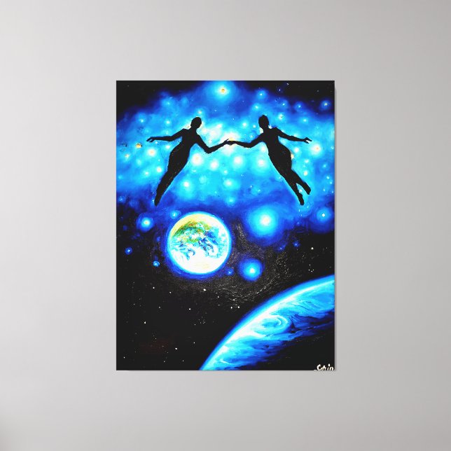 Soulmates in the universe canvas print (Front)