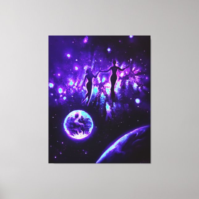Soulmates in the universe of love  canvas print (Front)