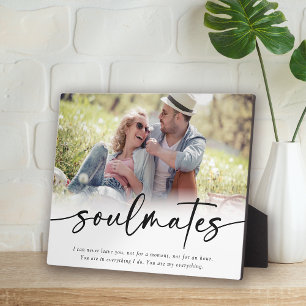 Soulmates Saying Script Photo Plaque