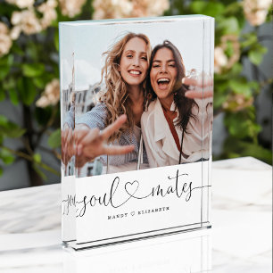 Soulmates Script Best Friends Gift Photo Keepsake
