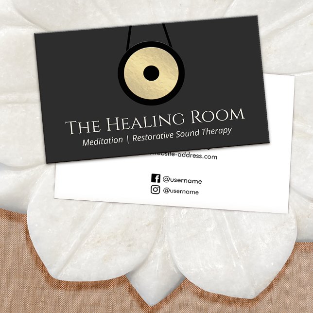 Sound Bath Therapy Gong Business Card (Creator Uploaded)