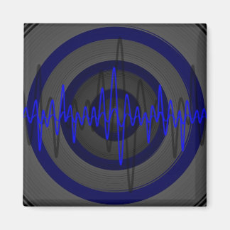Sound Blue Dark fridge magnet square
