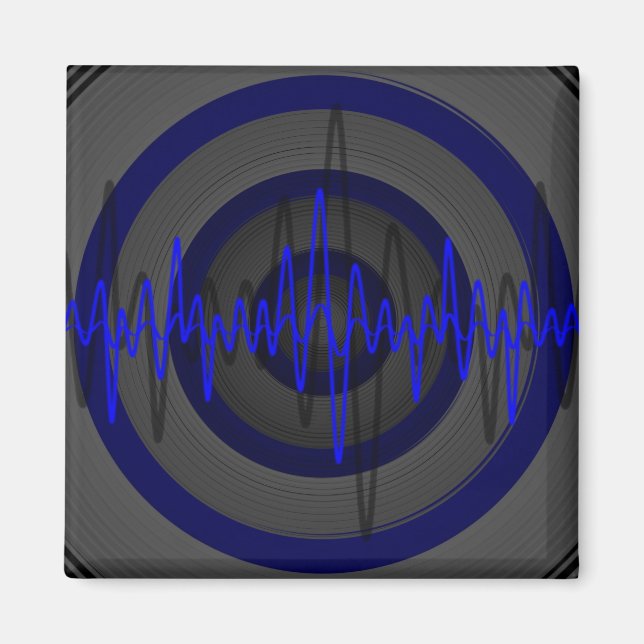 Sound Blue Dark fridge magnet square (Front)