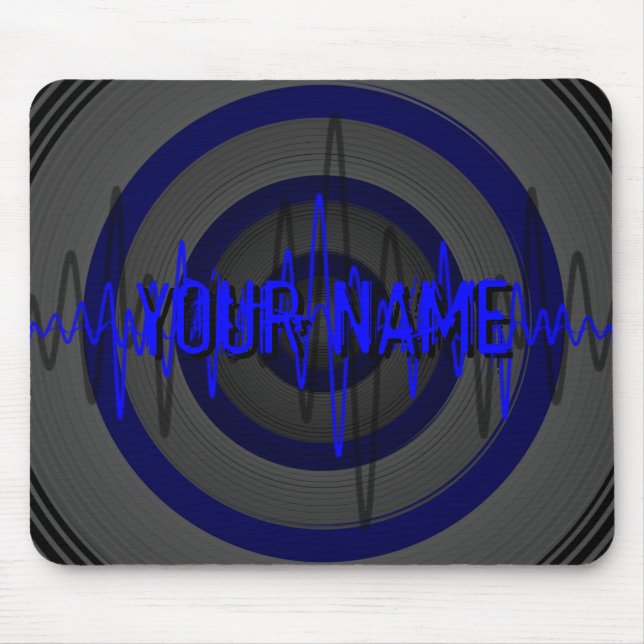 Sound Blue Dark 'Name' mousepad (Front)