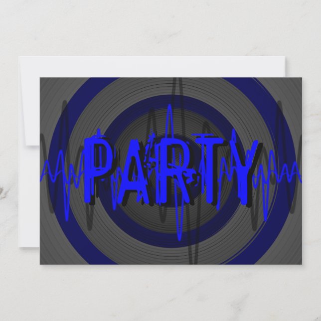 Sound Blue Dark 'PARTY' invitation (Front)