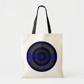Sound Blue Dark Round budget tote bag