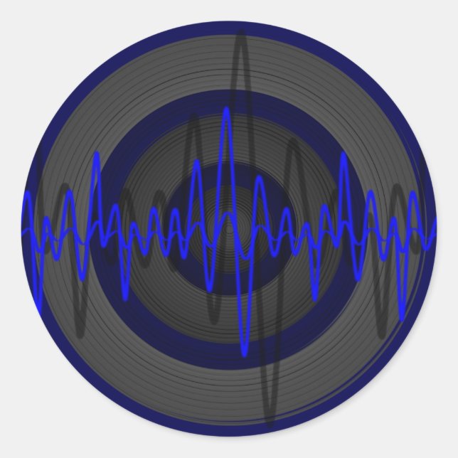 Sound Blue Dark sticker round (Front)