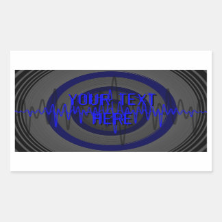 Sound Blue Dark 'Your Text' sticker rectangle