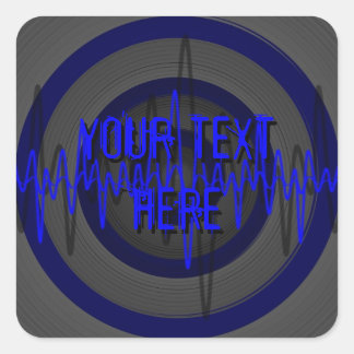 Sound Blue Dark 'Your Text' sticker square