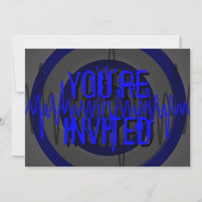 Sound Blue Dark 'You're Invited' invitation (Front)