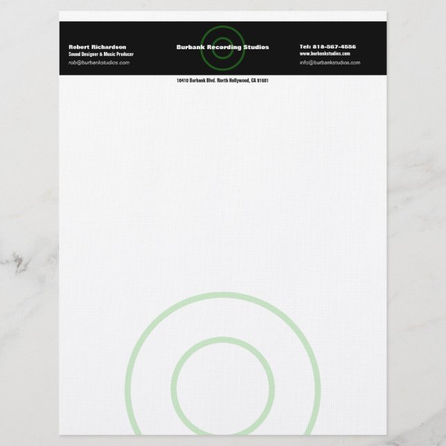 Sound Designer Letterhead (Front)