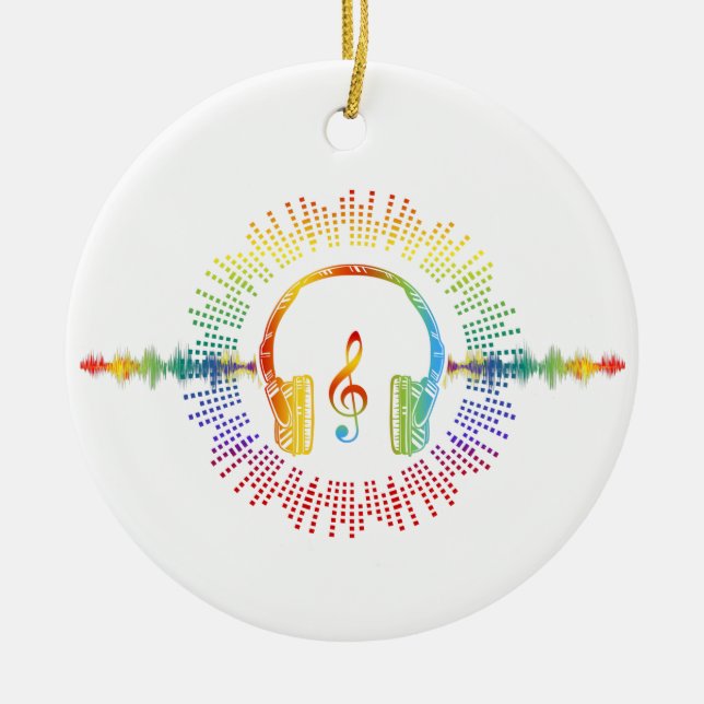 Sound Engineer Audio Wave Audio Engineer Music Ceramic Tree Decoration (Front)