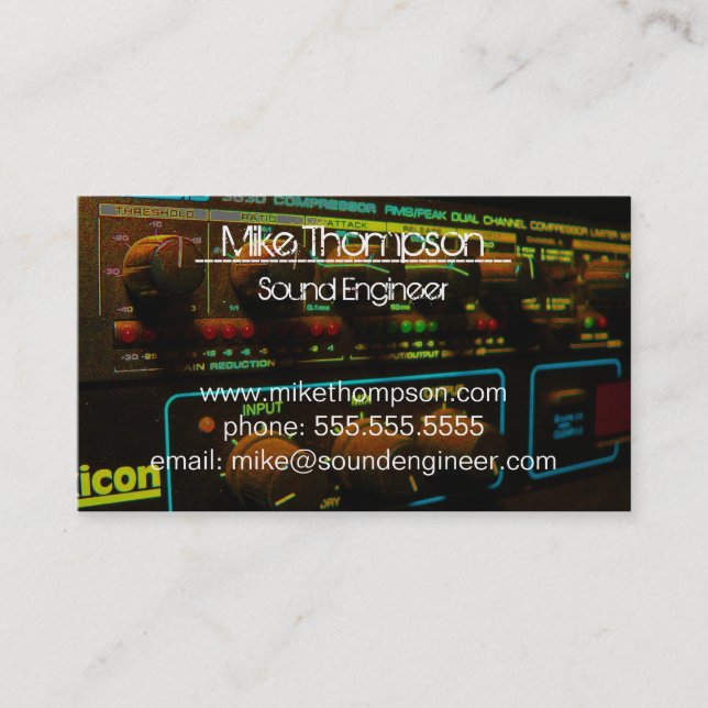 Sound Engineer Business Cards (Front)
