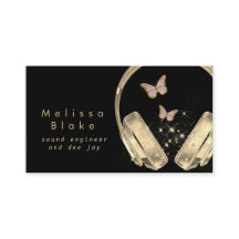 sound engineer butterflies dee jay  business card