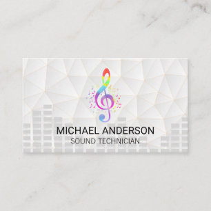 Sound Engineer Colourful Music Note Logo Business Card